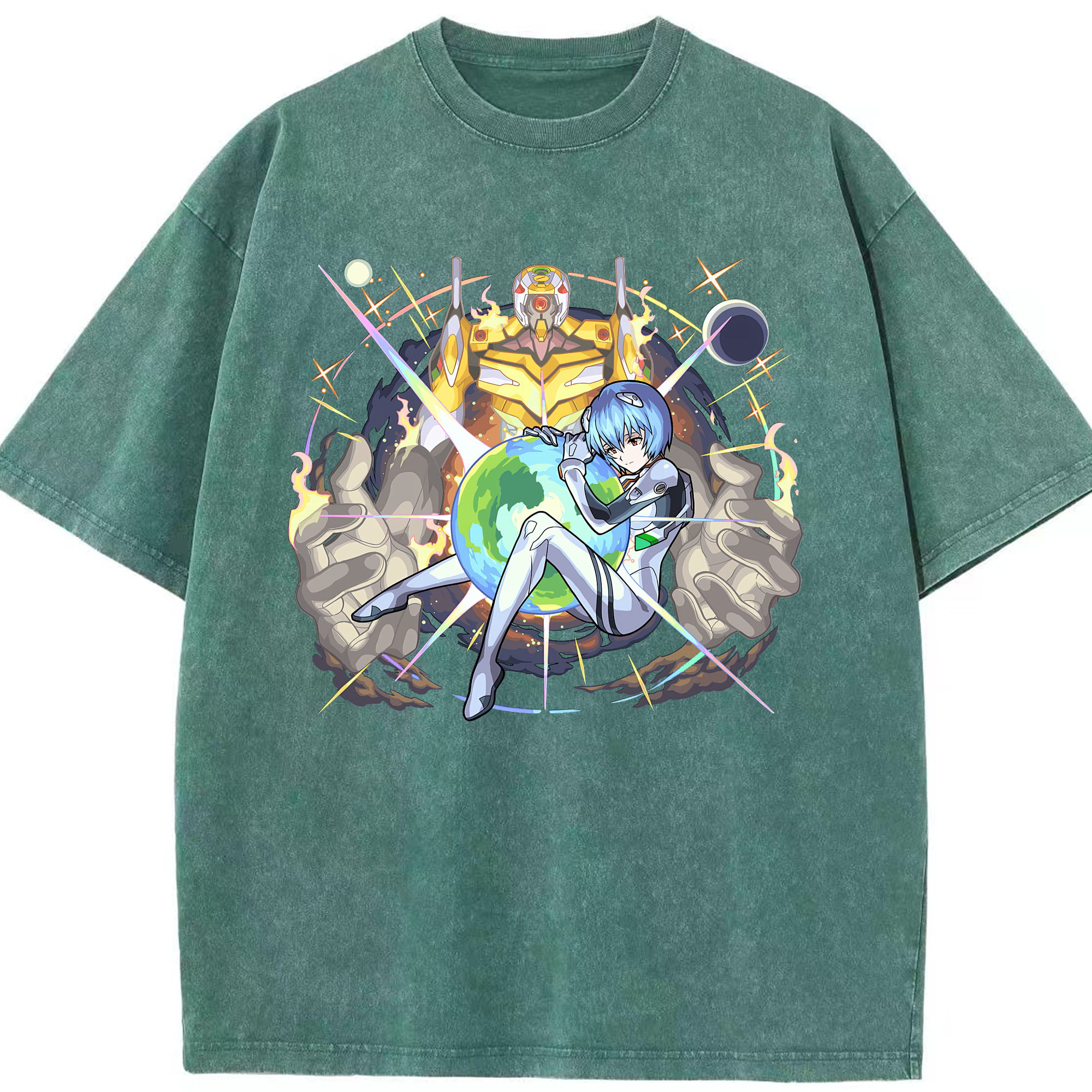 （画像用） EVA 新世紀エヴァンゲリオン 綿100% ヴィンテージ風 半袖Tシャツ（フロントプリント）